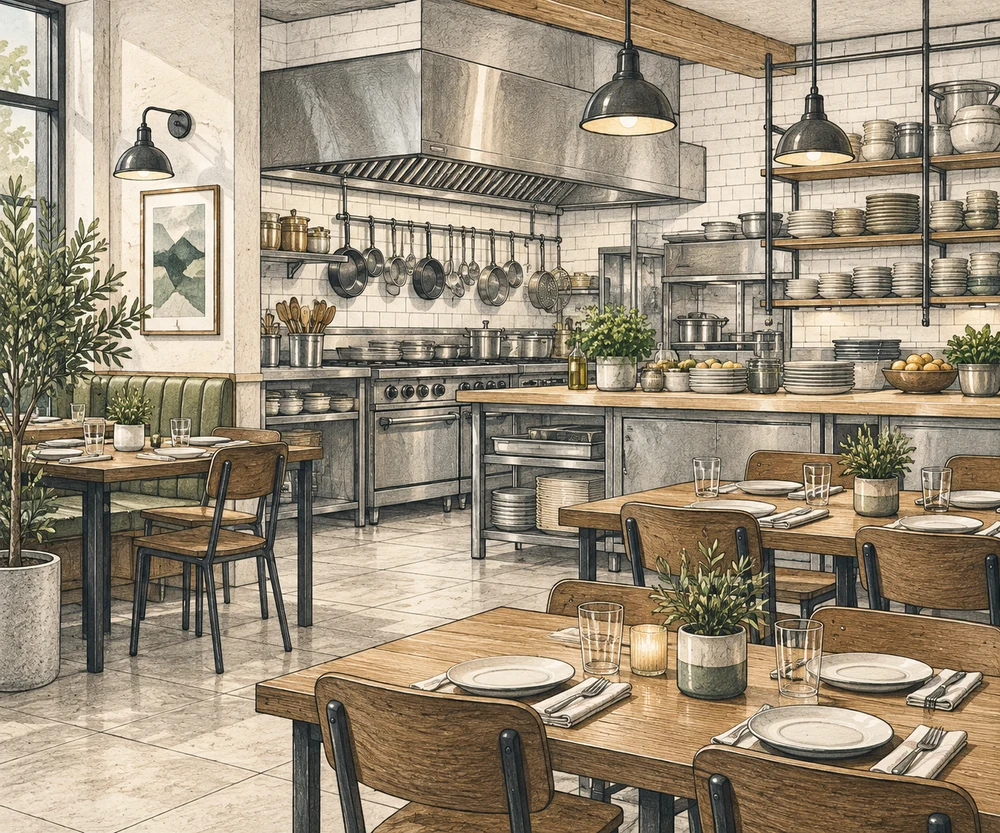 Restaurants & Food Service premises showing business contents and customer-facing space