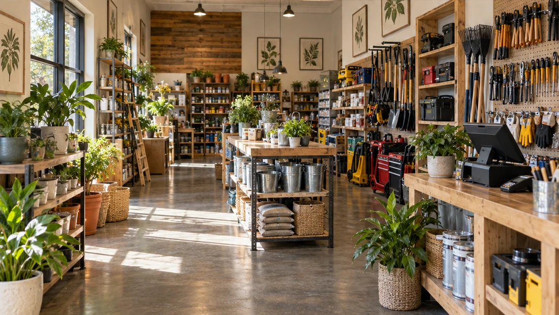 Shop inventory, tools, equipment, and checkout area