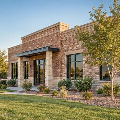 Well-maintained commercial building exterior