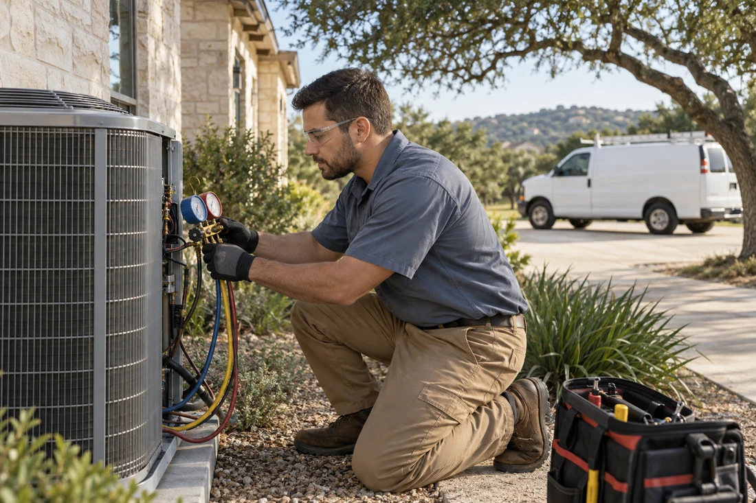 HVAC Contractors working with trade equipment