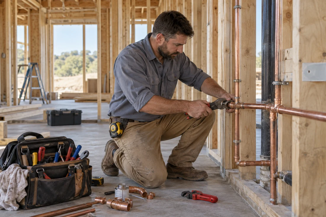 Plumbing Contractors working with trade equipment